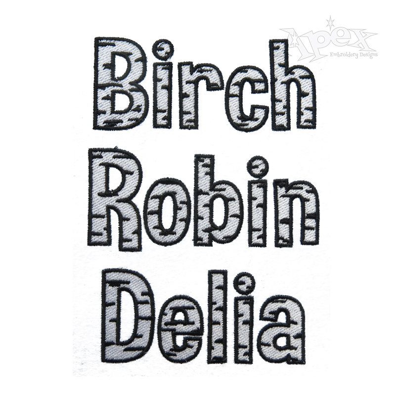 Birch Embroidery Font