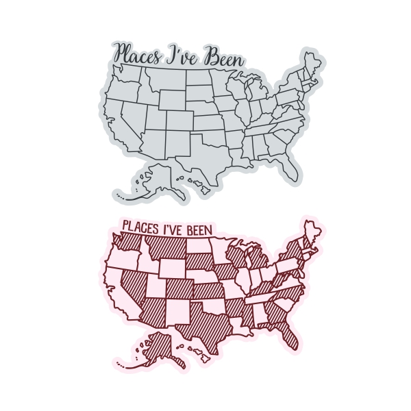 US America Travel Map SVG Cuttable Design