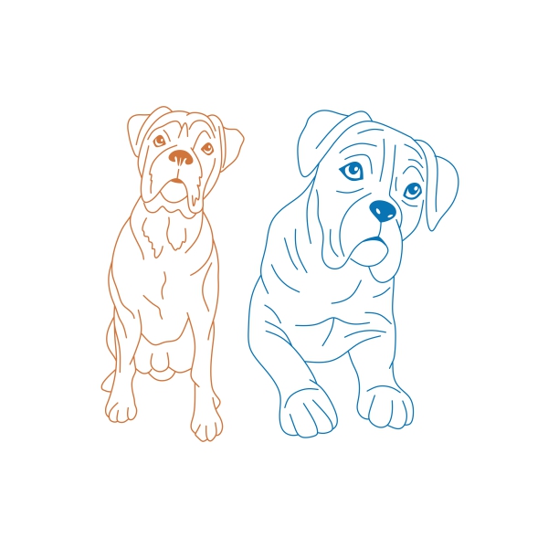 Boxer Dog Line Art SVG Cuttable Design