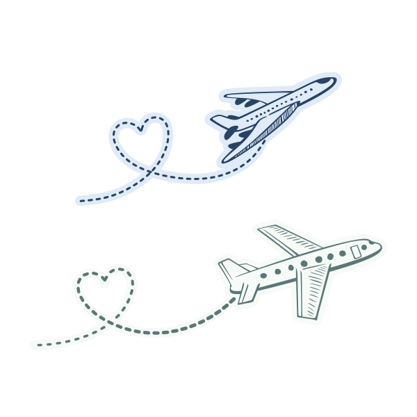 Heart Travel Airplane SVG Cuttable Design