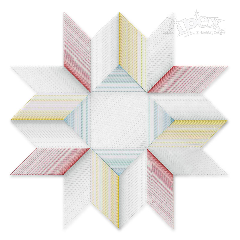 Geometric Extra Large Quilt Block Embroidery Design