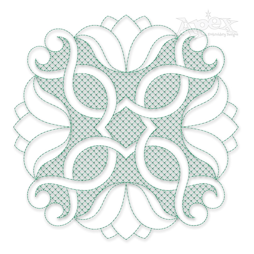 Infinity Heart Round Quilt Block Embroidery Design