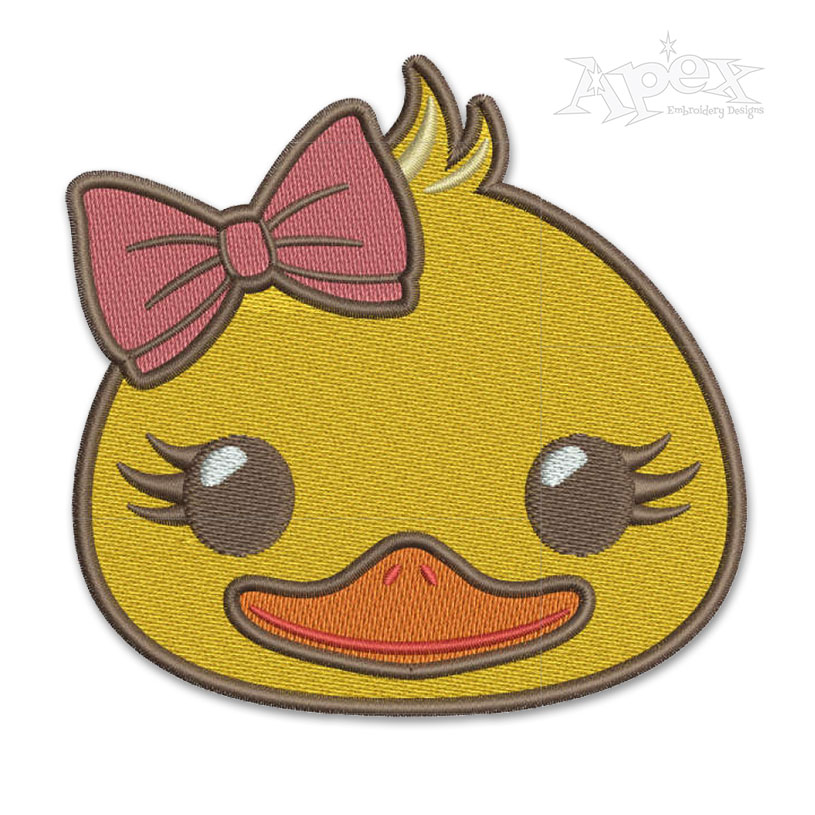 Cute Girl Duck Embroidery Design