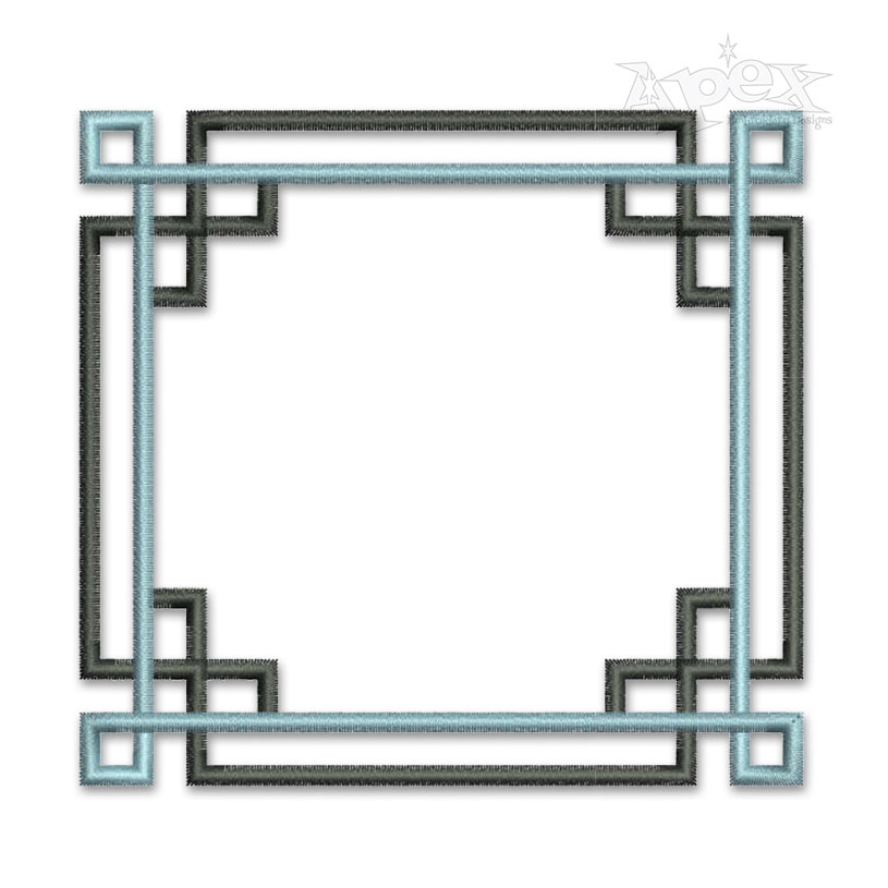 Chinoiserie Square Frame #4 Embroidery Design