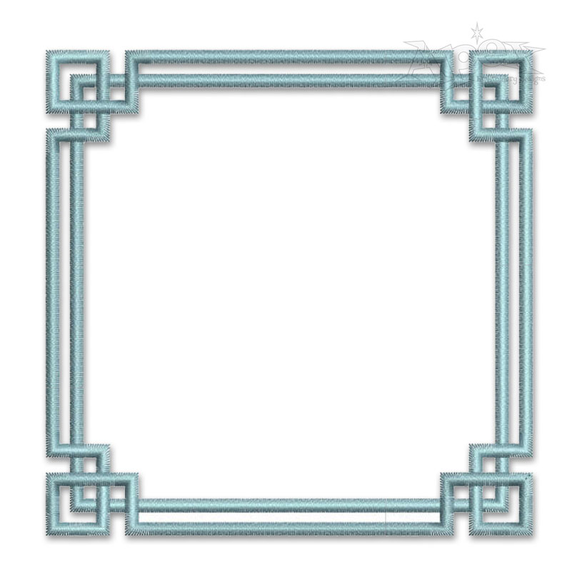 Chinoiserie Square Frame #5 Embroidery Design