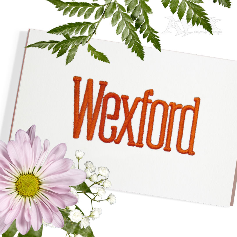 Wexford Embroidery Font