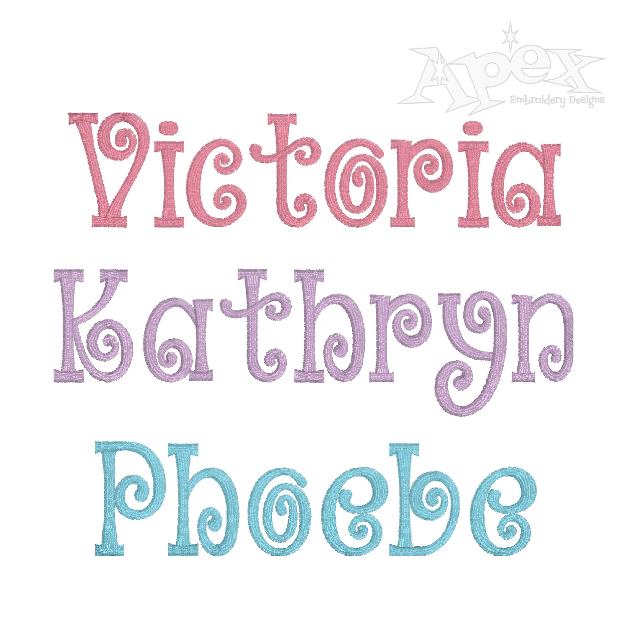 Vida Curly Embroidery Font