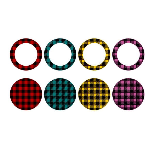 Buffalo Plaid Pattern Circle SVG Cuttable Designs