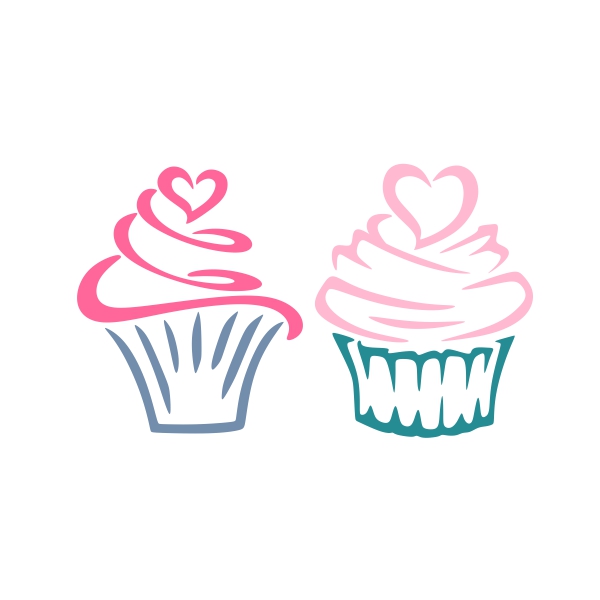 Cupcake Heart SVG Cuttable Designs
