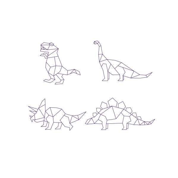 Geometric Dinosaur Pack SVG Cuttable Design