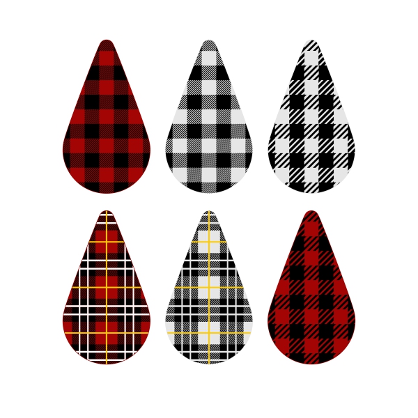 Plaid Pattern Earring Pack SVG Cuttable Designs