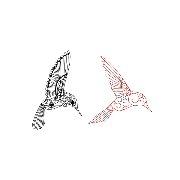 Flying Hummingbird Art Bird SVG Cuttable Design