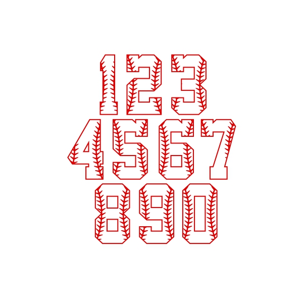 Baseball Softball Numbers Font Cuttable Design