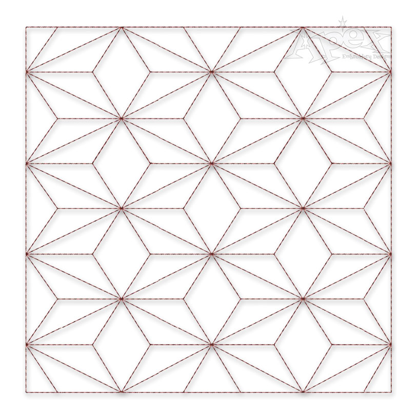 Geometric Pattern Quilt Block Embroidery Design