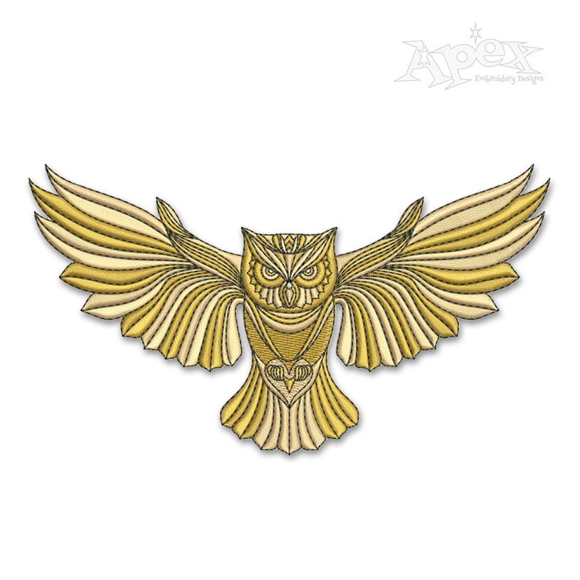 Flying Owl Embroidery Designs