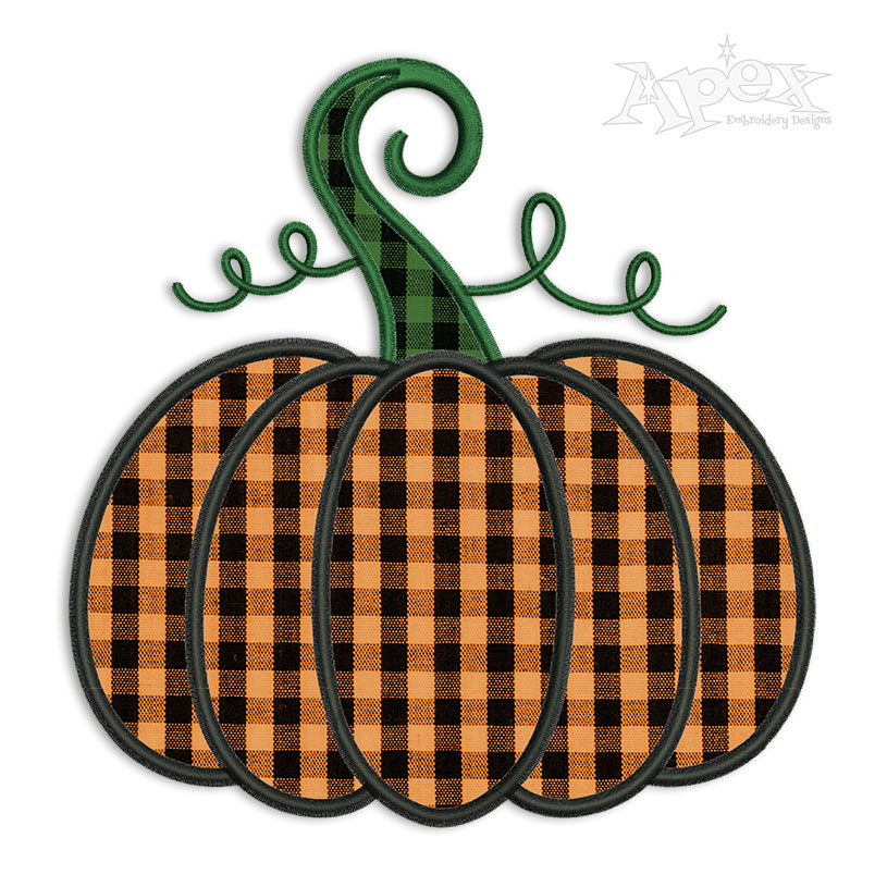 Fall Pumpkin Applique Embroidery Design