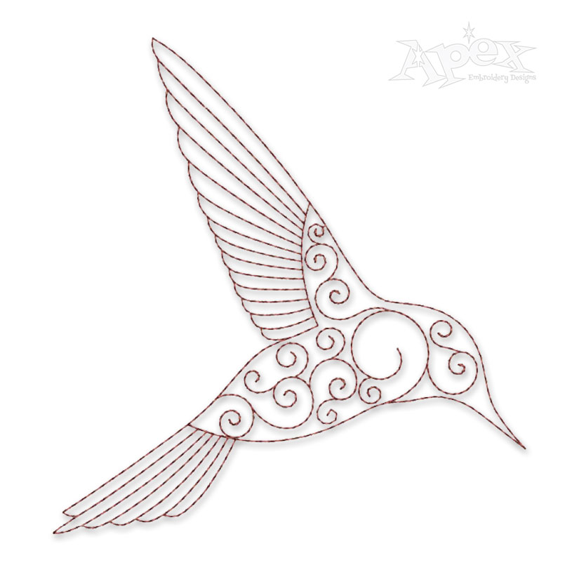 Flying Hummingbird Embroidery Designs