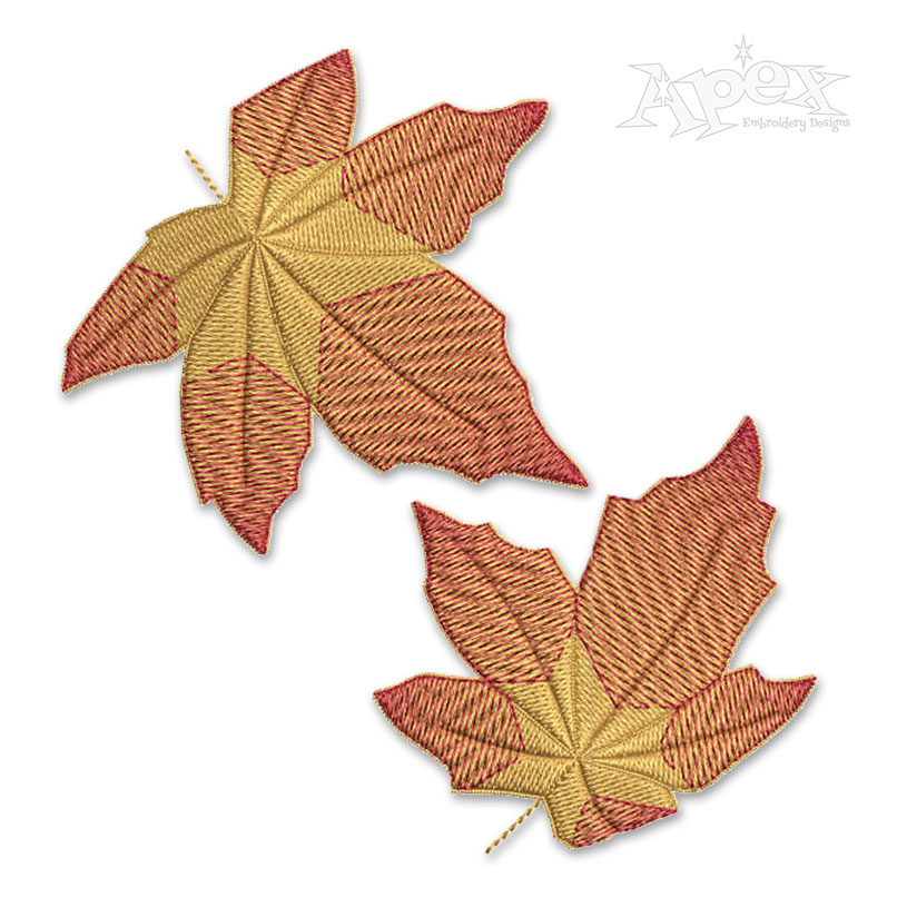Fall Maple Leaves Embroidery Design