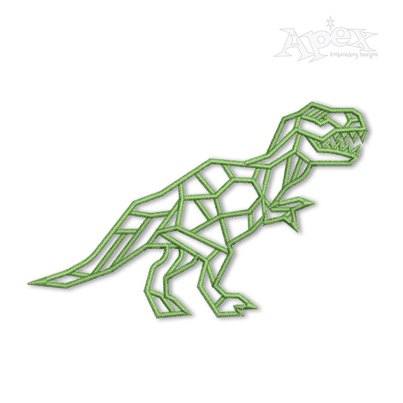 Geometric T-rex Embroidery Designs