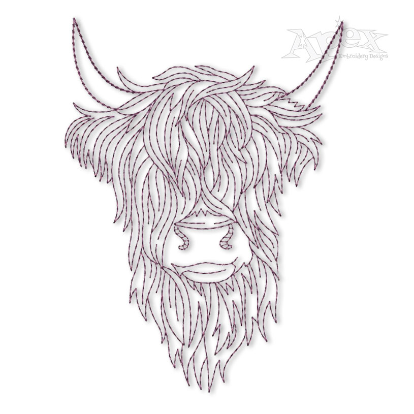 Highland Cattle Embroidery Designs