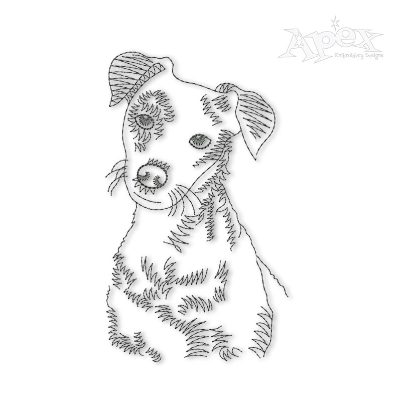 Jack Russel Dog Embroidery Design