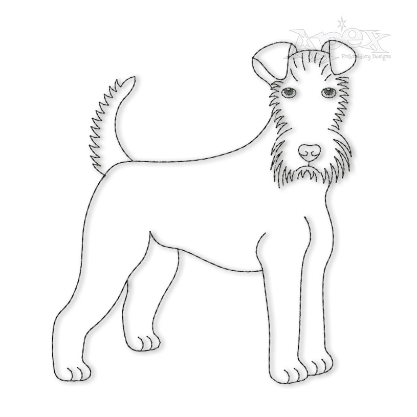 Schnauzer Dog Run Stitch Embroidery Design