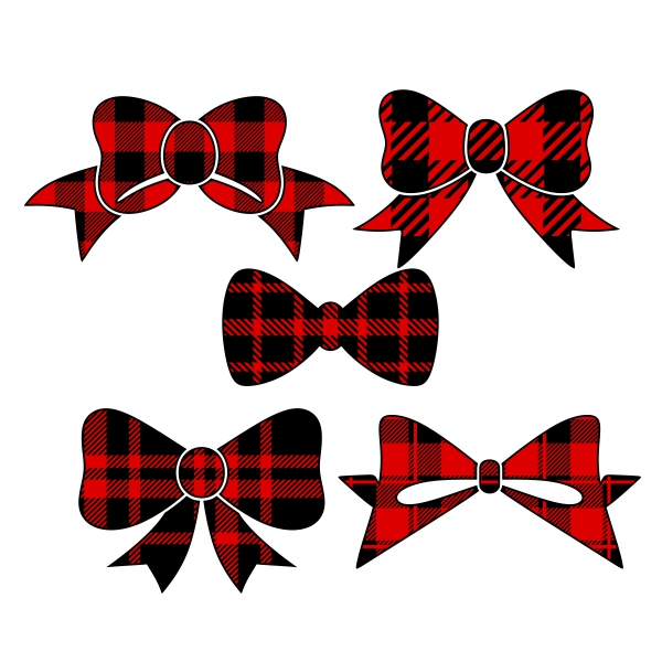 Plaid Pattern Bow Pack SVG Cuttable Designs