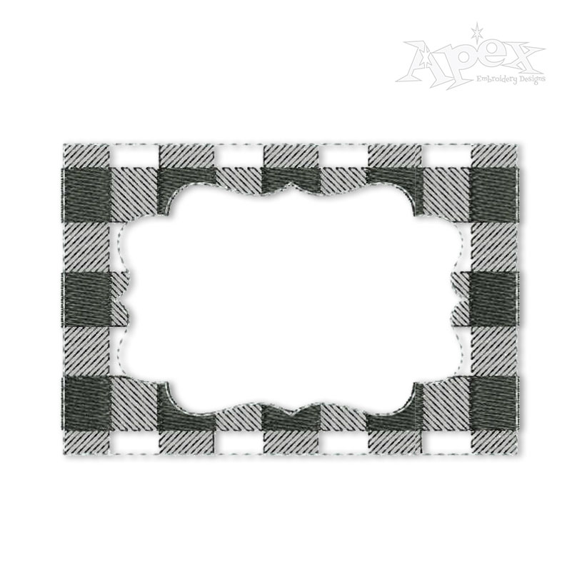 Plaid Pattern Frame Embroidery Designs