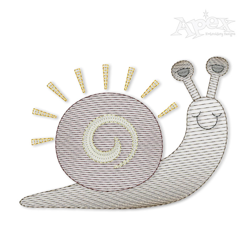 Smiling Snail Embroidery Designs