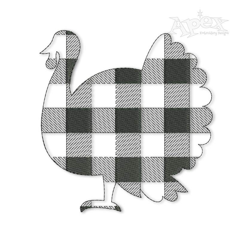 Buffalo Plaid Turkey Embroidery Design