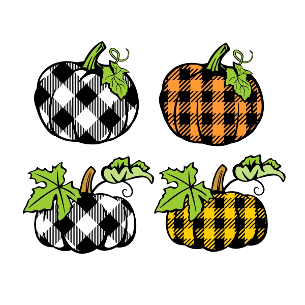 Plaid Pattern Pumpkin SVG Cuttable Designs