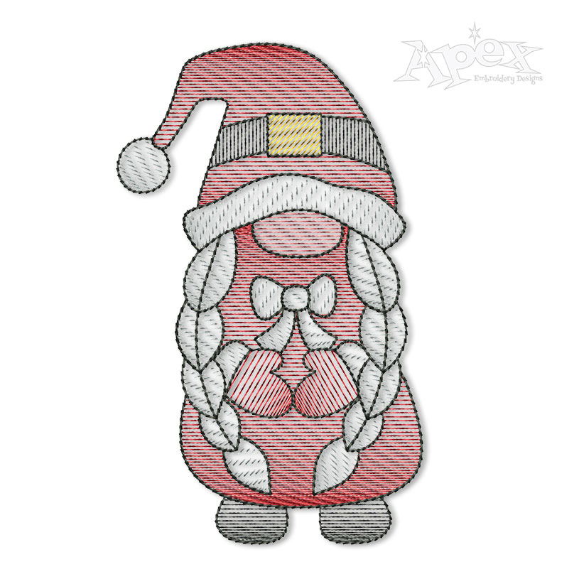 Christmas Santa Female Gnome Embroidery Design