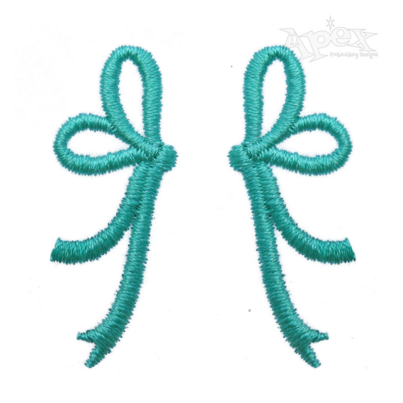 Ribbon Bow Accent Embroidery Design