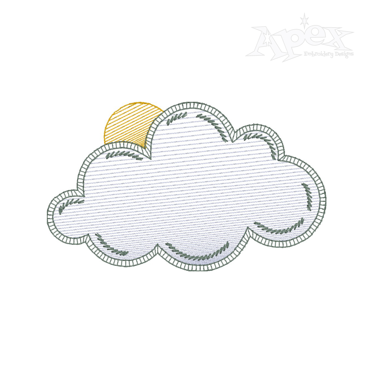 Cloud And Sun Embroidery Designs