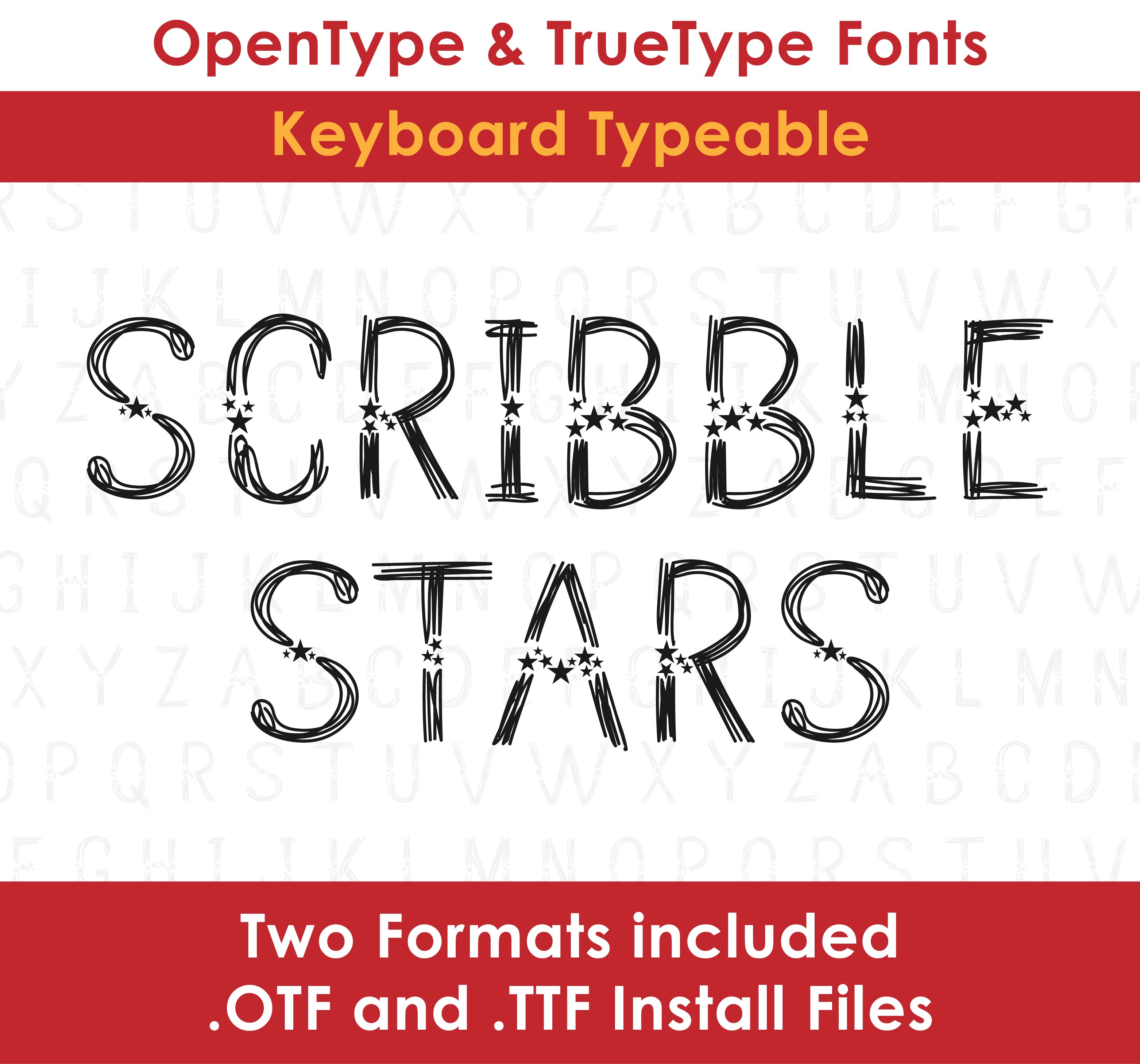 Scribble Stars TrueType Font