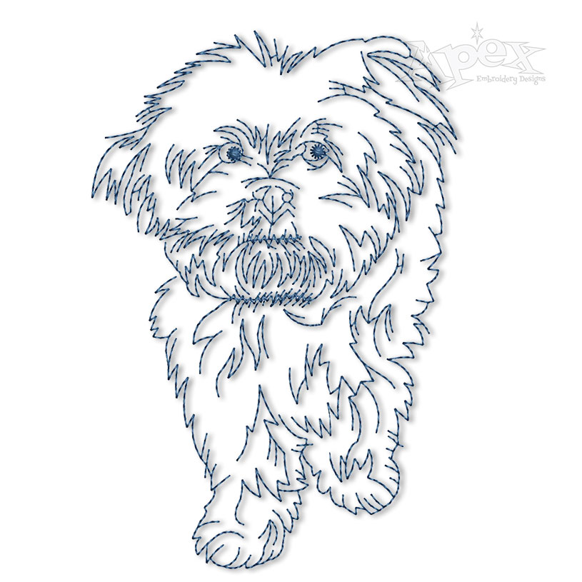 Bichon Frise Dog Run Stitch #2 Embroidery Design