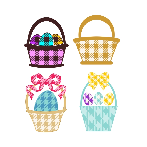 Plaid Pattern Egg Basket SVG Cuttable Designs