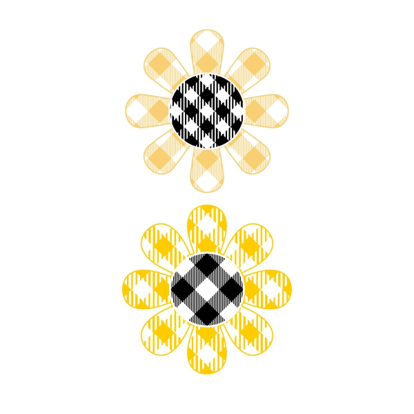Plaid Pattern Daisy Flower SVG Cuttable Designs