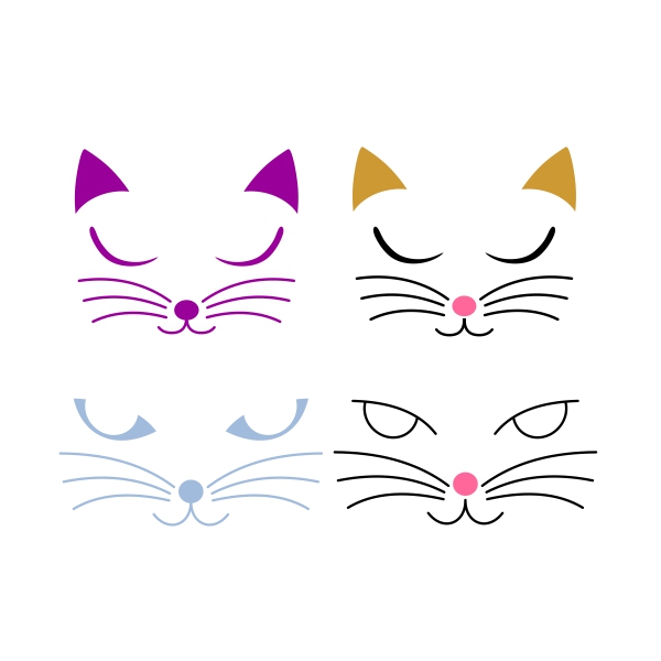 Cat Faces Pack SVG Cuttable Designs