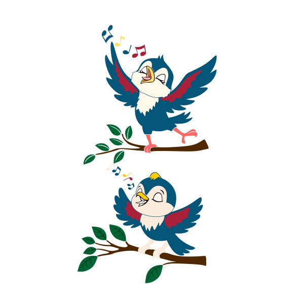 Singing Vogel Bird SVG Cuttable Designs