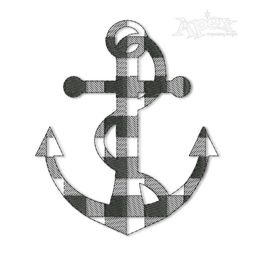 Plaid Anchor #1 Embroidery Design