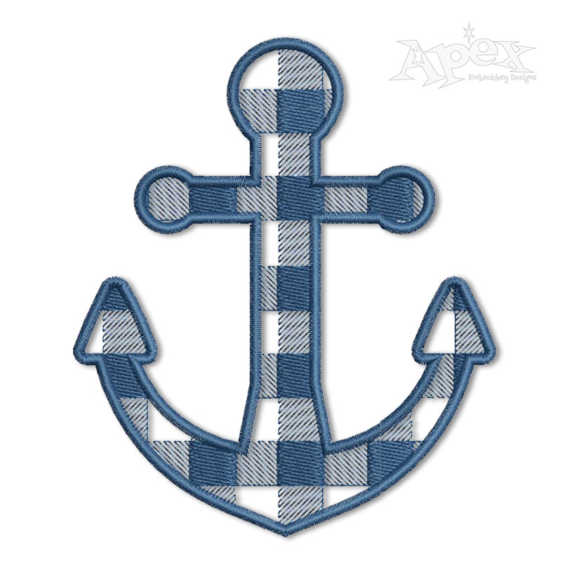 Plaid Anchor #2 Embroidery Design