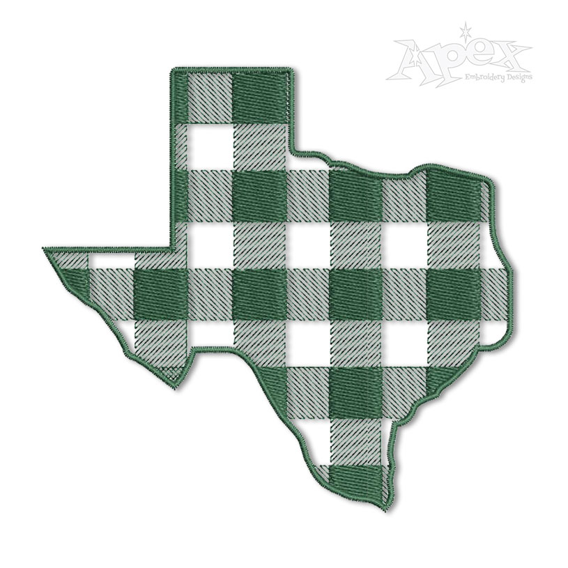 Plaid Texas State Embroidery Design
