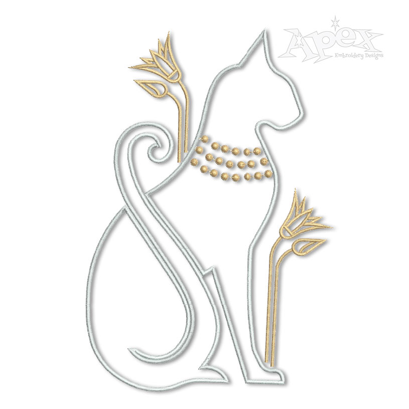 Ancient Egyptian Cat Embroidery Designs