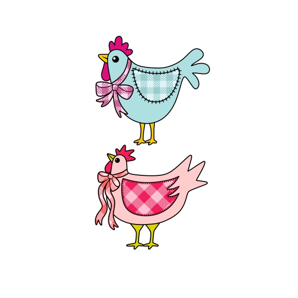 Chicken With Bow SVG Cuttable Designs