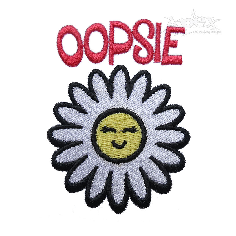 Oopsie Smiley Daisy Embroidery Design