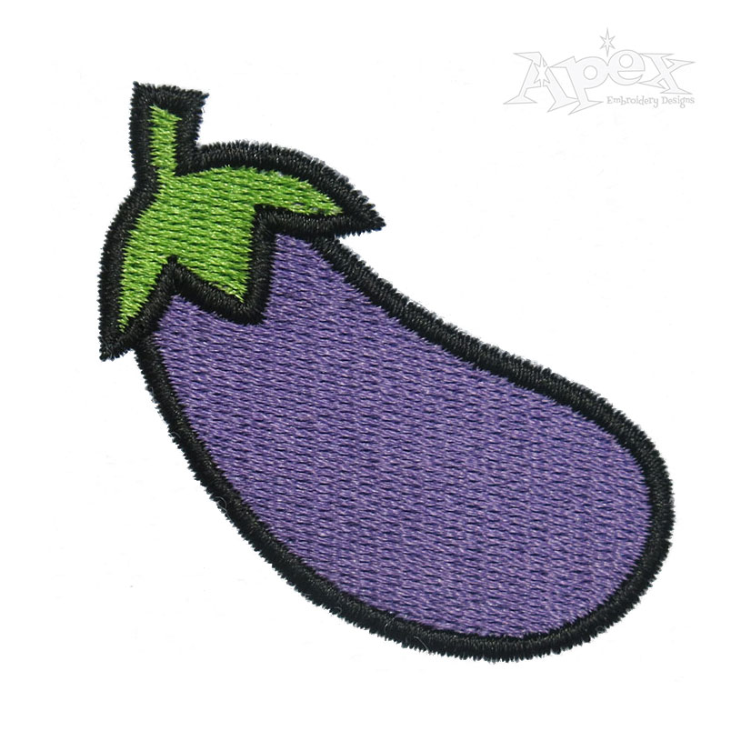 Eggplant Aubergine Embroidery Design