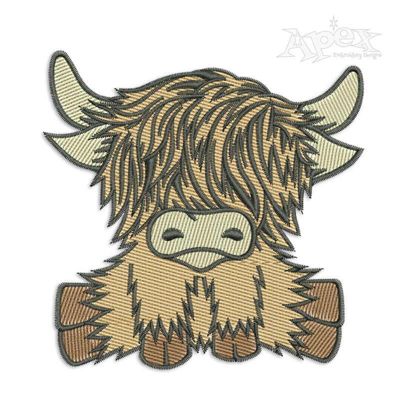 Highland Cow #2 Embroidery Design