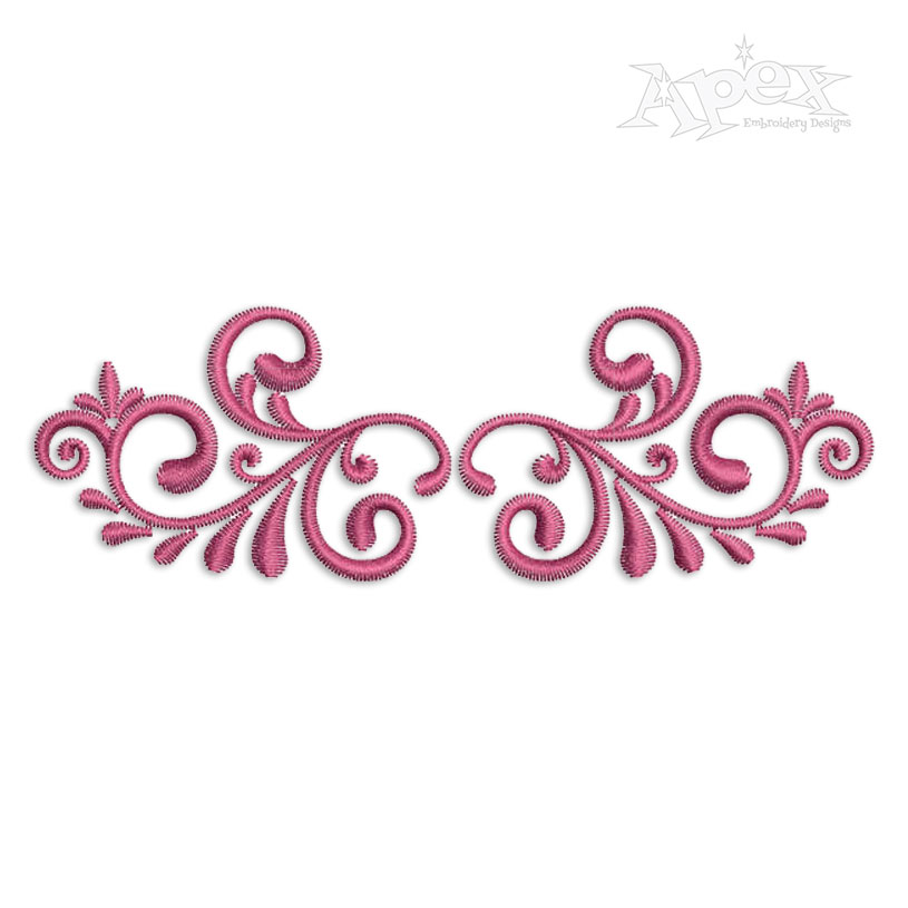 Swirling Accent Embroidery Design