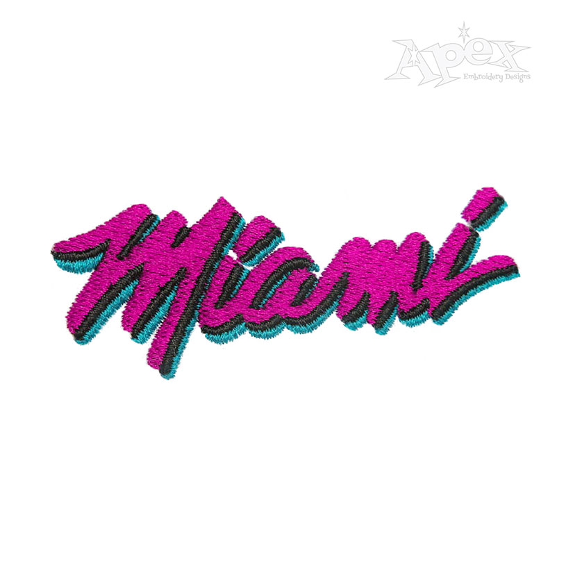 Miami FL City Embroidery Design